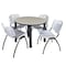 Kee Kee Round Table & Chair Set, Wood, Metal, Plastic Top, Maple TB36RNDPLBPBK47GY - alternate 1